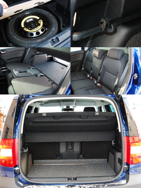 Салон Skoda Yeti, конечно же, легко трансформируется, однако погрузочное пространство невелико, а в стандартном положении объем багажника равен всего 500 л. Однако если учесть внешние габариты автомобиля, он действительно просторный.